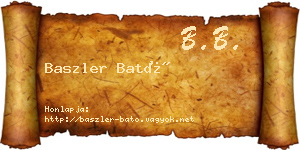 Baszler Bató névjegykártya